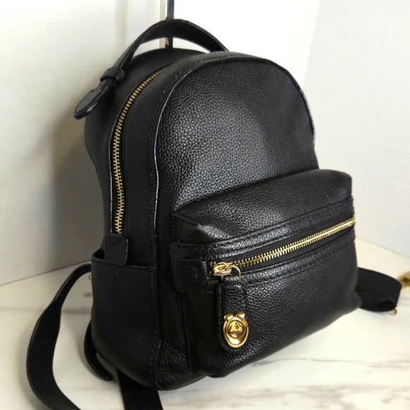 Coach Campus Backpack 23 Black Leather Small Backpack 31032 - Picture 4 of 14